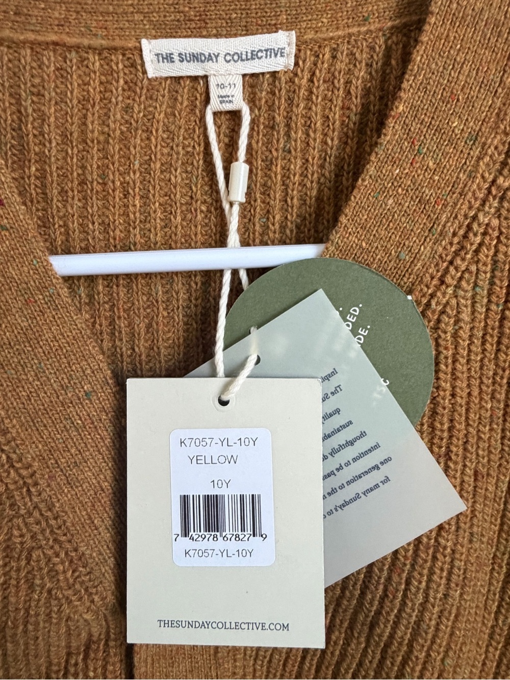 The Sunday Collective Wool Blend Rib Knit Cardigan Size 10Y NWT Made in Spain - Picture 5 of 7